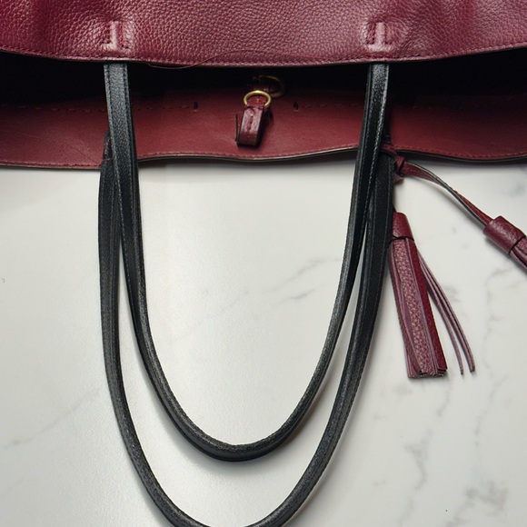 Tory Burch McGraw Imperial Leather Tote Garnet - Picture 12 of 15